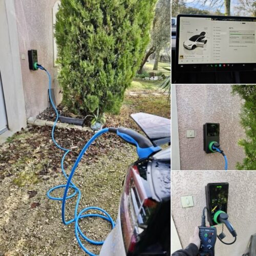 Installation d’une borne de recharge Autel par QR ENERGIES à Montboucher-sur-Jabron pour une Tesla. Installateur de bornes de recharge