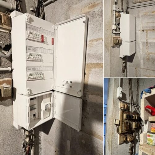 Ancien tableau électrique remplacé par QR ENERGIES à Mirabel-et-Blacons.