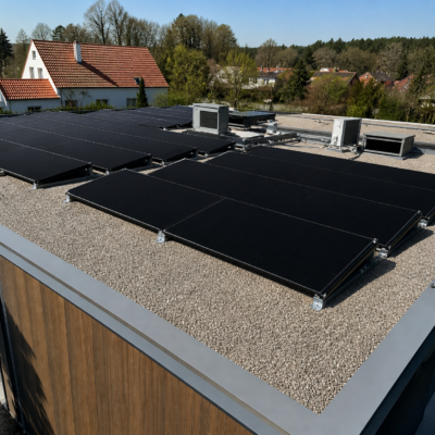 Installation de panneaux photovoltaïques sur toiture plate